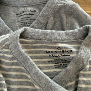 Hanna Andersson Gray and White Striped newborn top